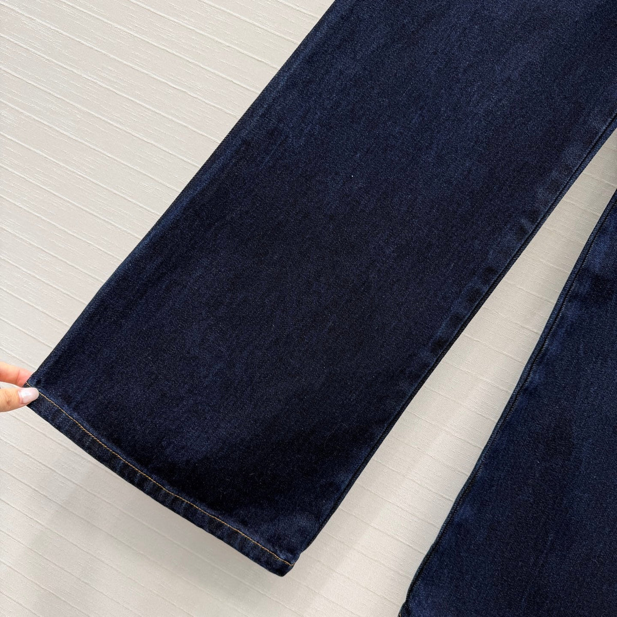 HEART LOGO DETAIL WIDE LEG DENIM JEANS
