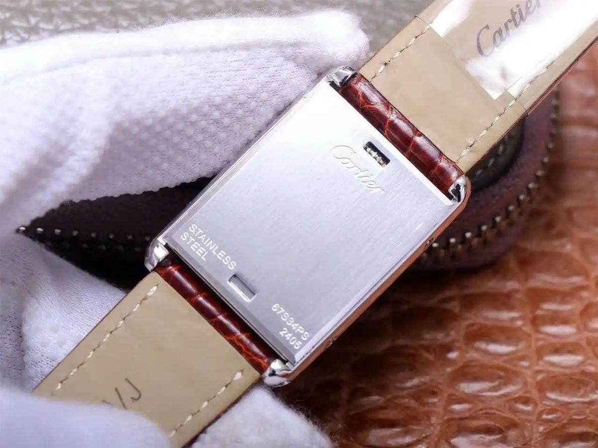 RECTANGULAR DIAL LEATHER STRAP WATCH