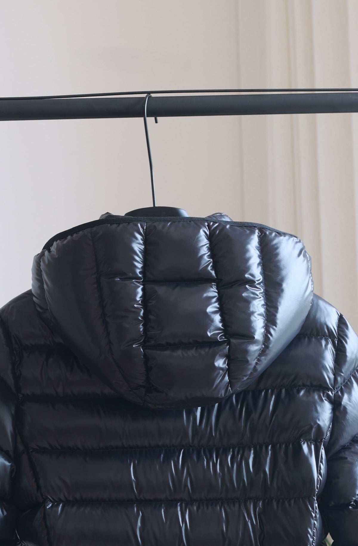 LONG HOODED QUILTED PUFFER COAT