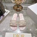 TOILE PRINT LOGO FLAT SLIDES – BLUSH PINK