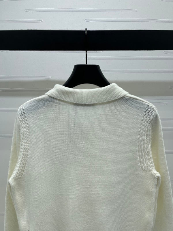 LOGO COLLARED KNIT SWEATER