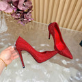 RUBY CRYSTAL DAGGER HEELS – RED LUXE EDITION