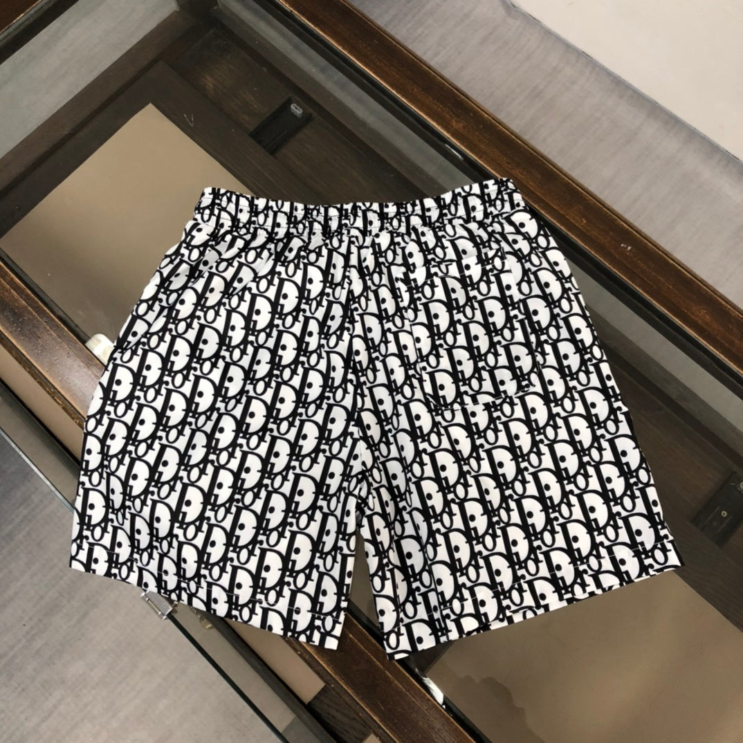 MONOGRAM SWIM SHORTS – BLACK & WHITE