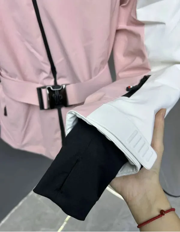 BELTED COLORBLOCK HOODED PERFORMANCE JACKET