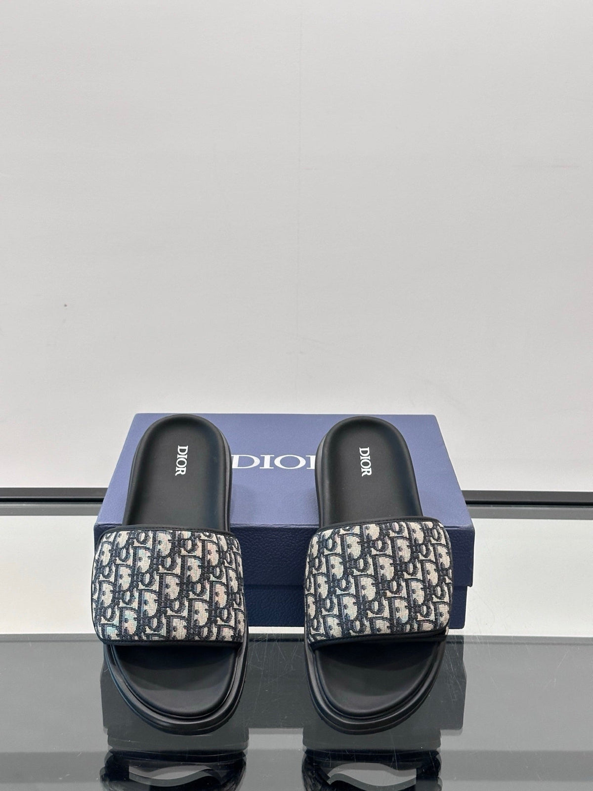 DESIGNER MONOGRAM SLIDE SANDALS