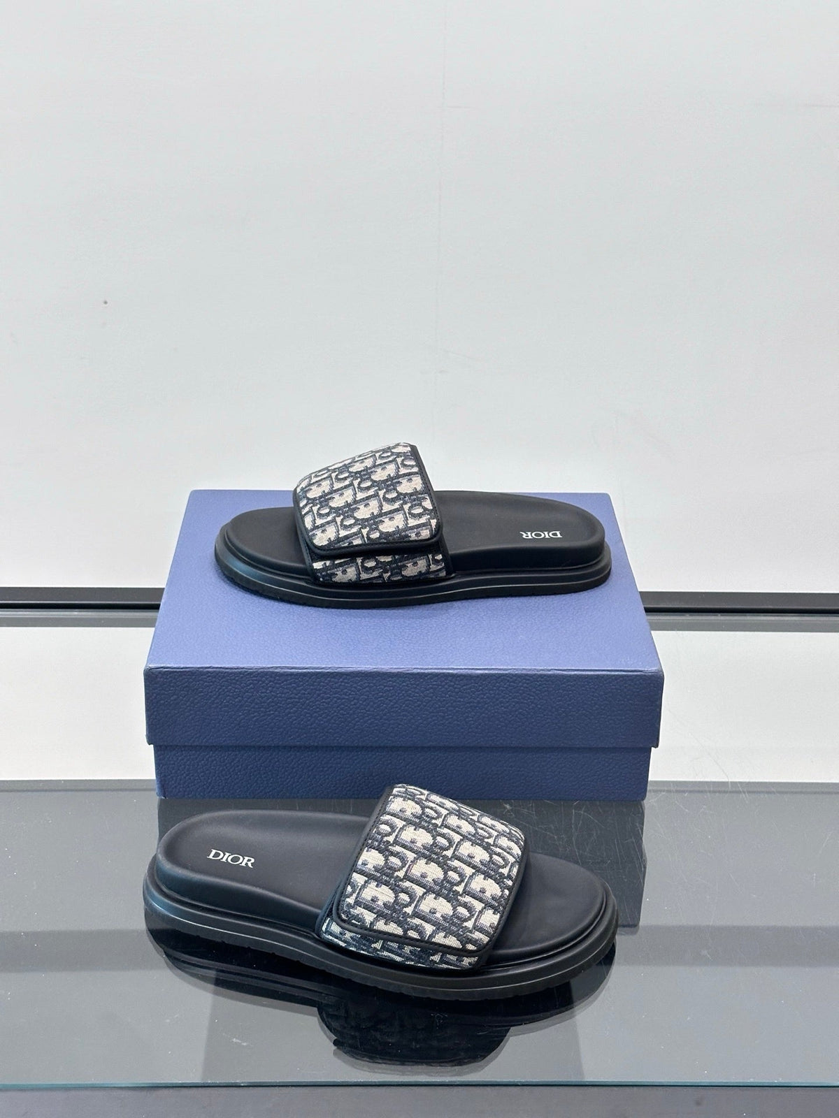 DESIGNER MONOGRAM SLIDE SANDALS