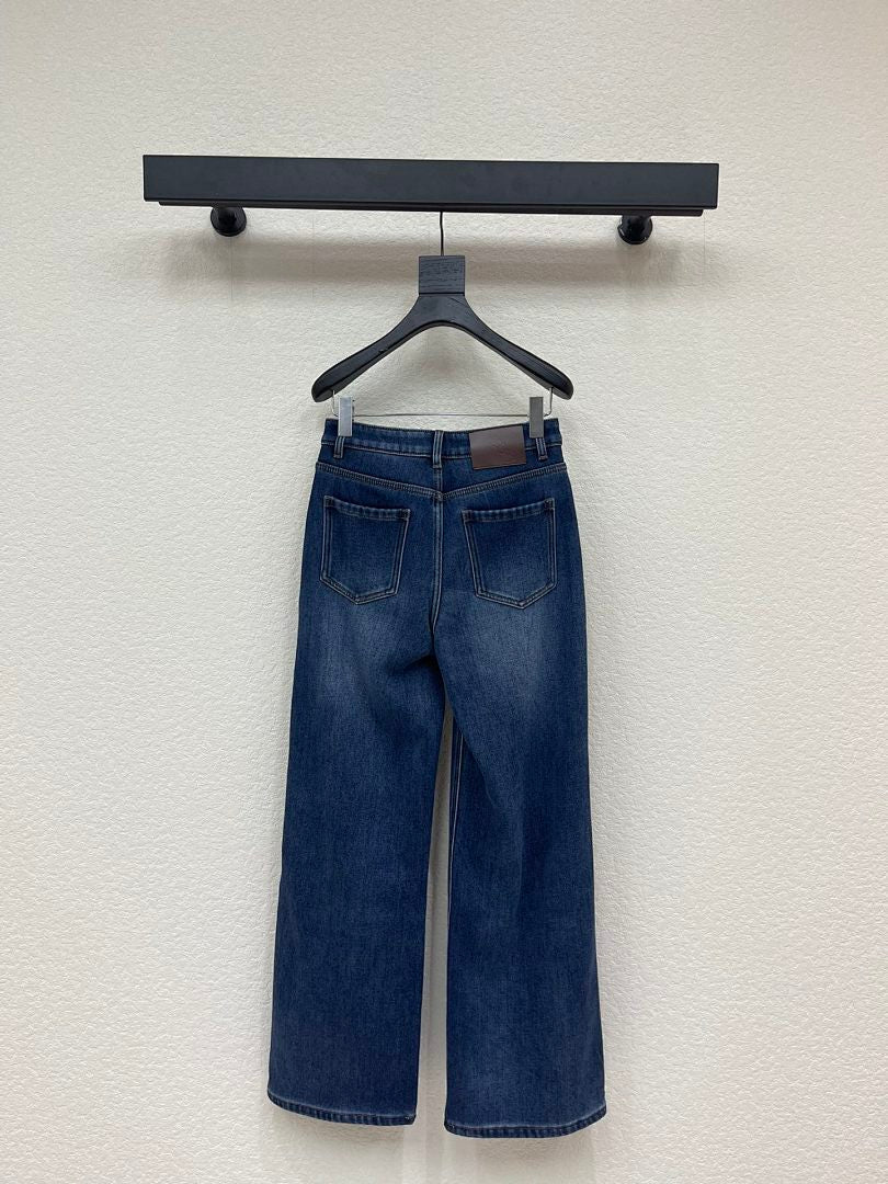 HIGH-WAIST WIDE LEG DENIM JEANS