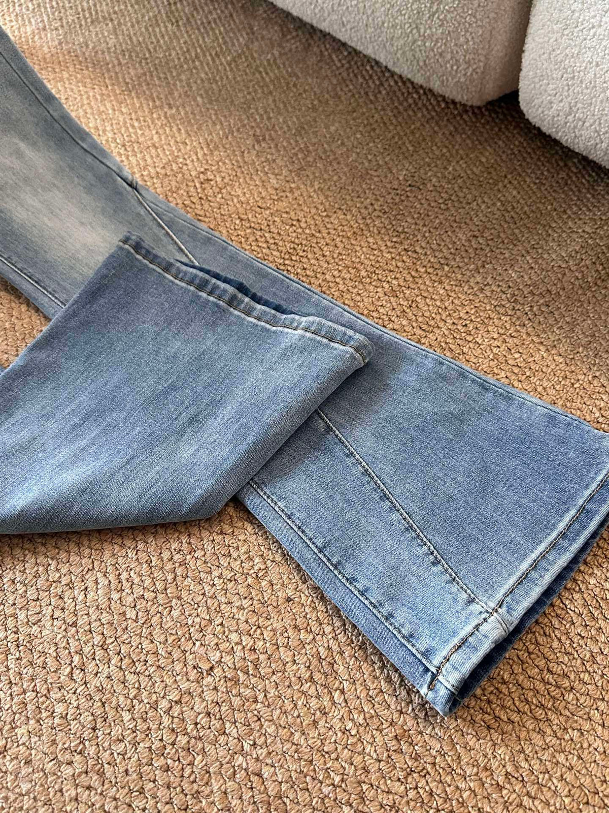 PANELLED FLARE DENIM JEANS