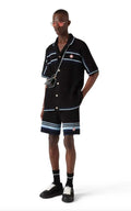 STRIPED TEXTURED KNIT SHORT SET