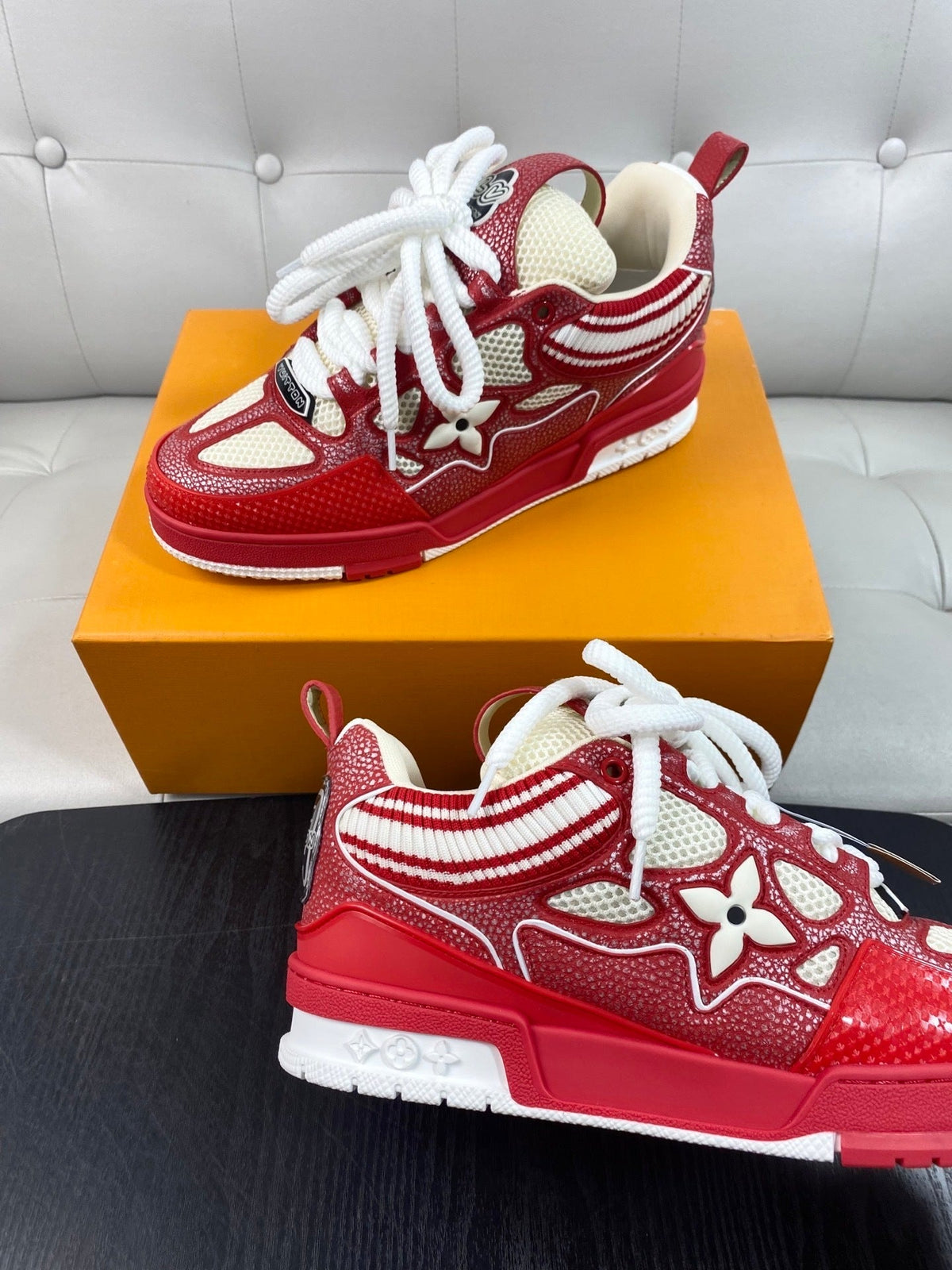 RED & WHITE CHUNKY SNEAKERS