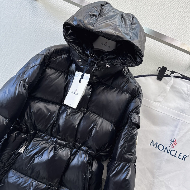 LONG HOODED QUILTED PUFFER COAT