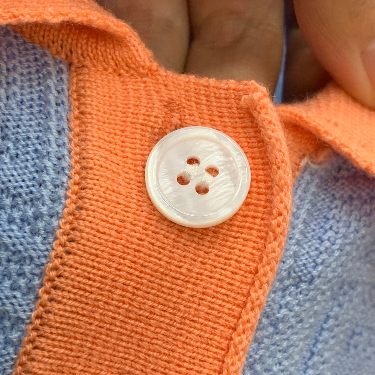 COLOR-BLOCK KNIT POLO DRESS