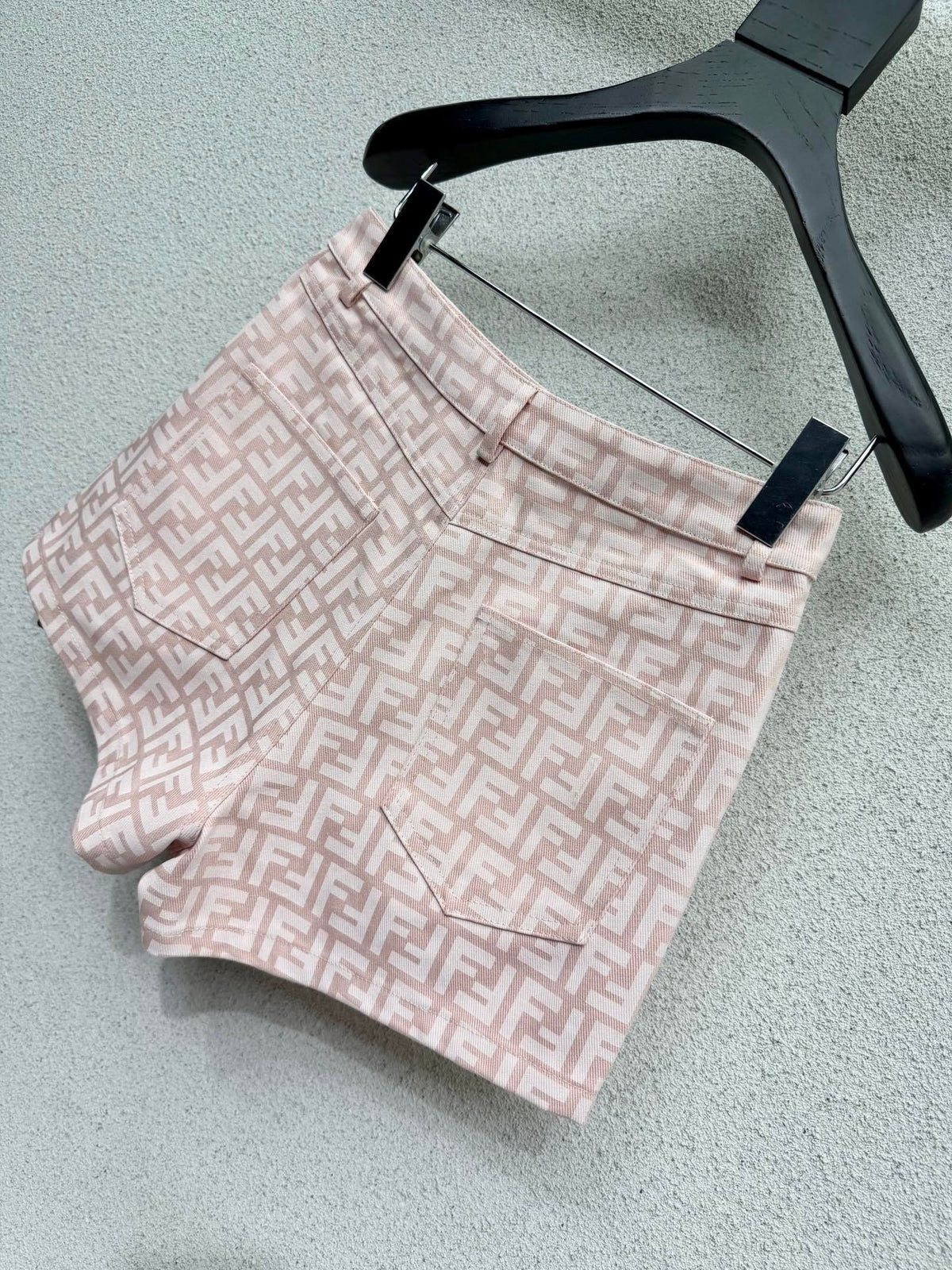 PINK MONOGRAM PRINT SHORTS