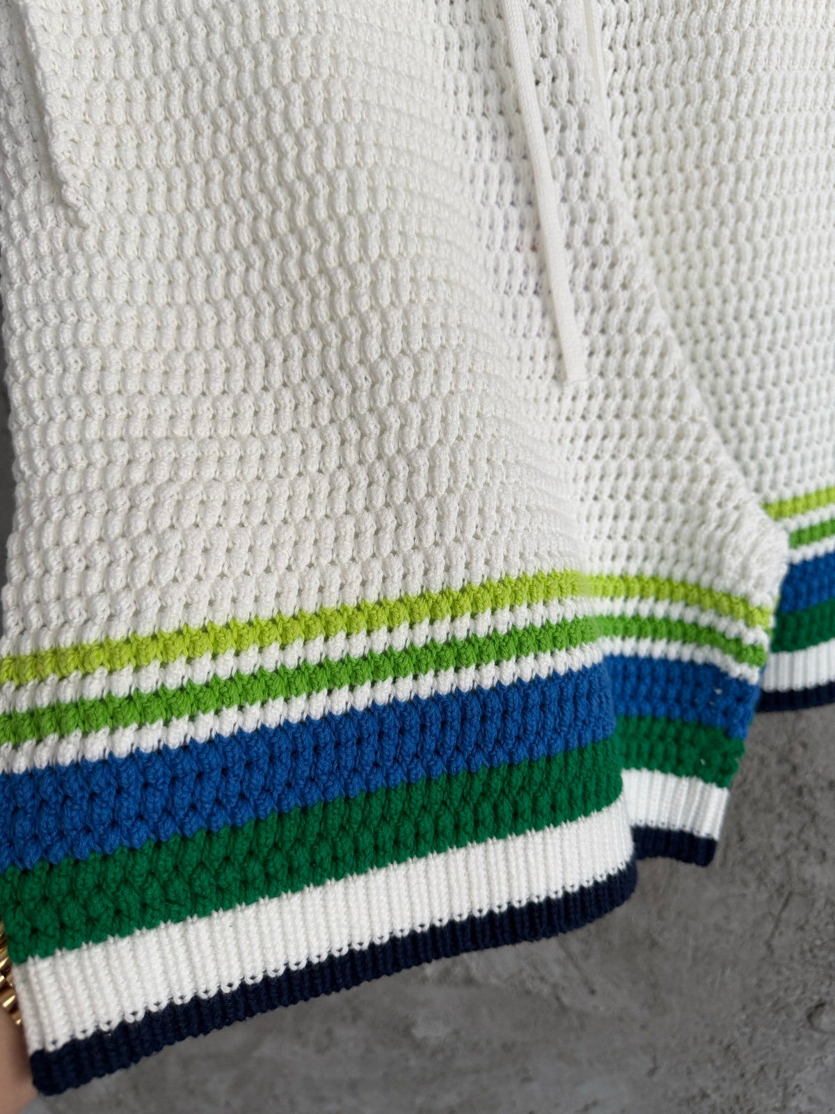 MULTICOLOR STRIPE CROCHET KNIT SET