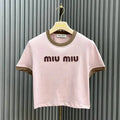 CONTRAST TRIM LOGO CROPPED T-SHIRT