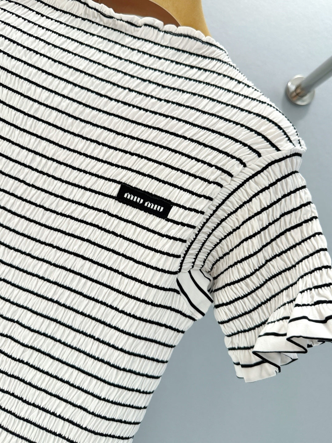 STRIPED RIBBED MINI DRESS