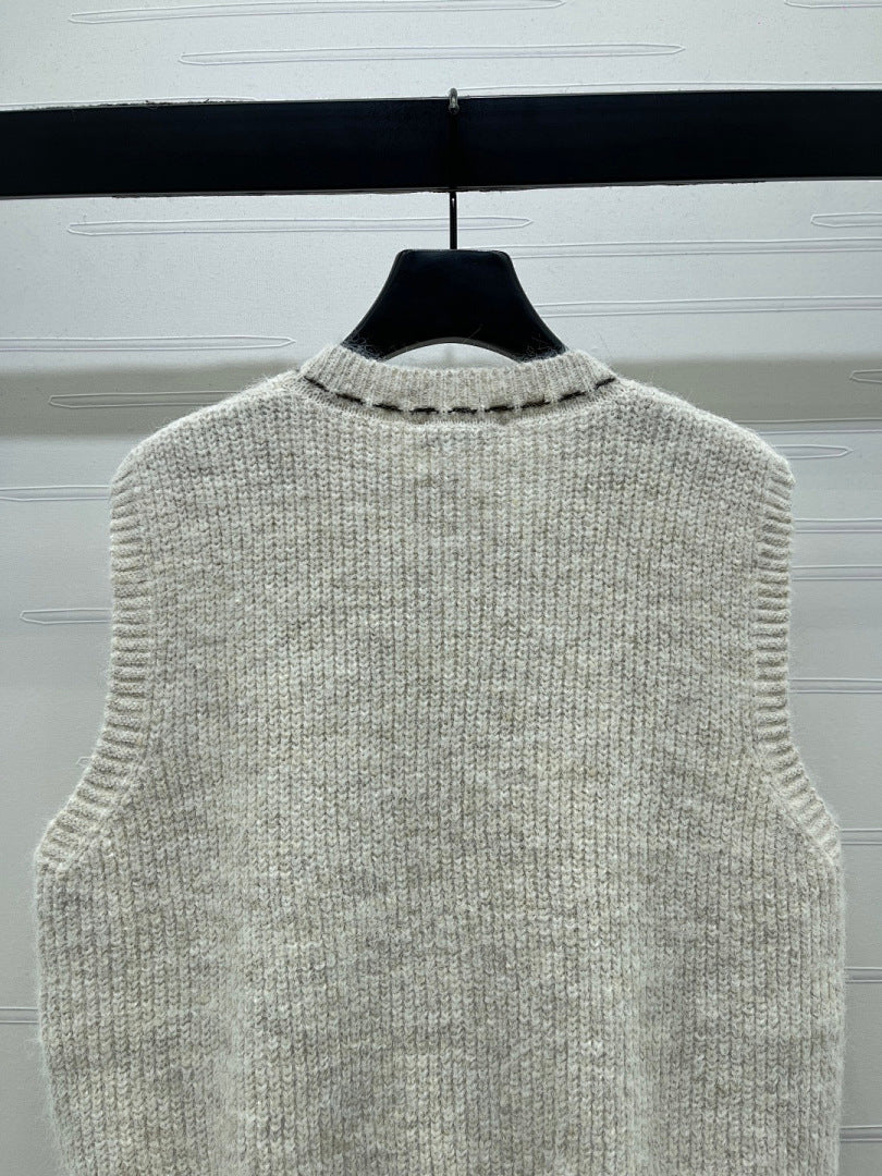 BUTTON FRONT KNIT VEST