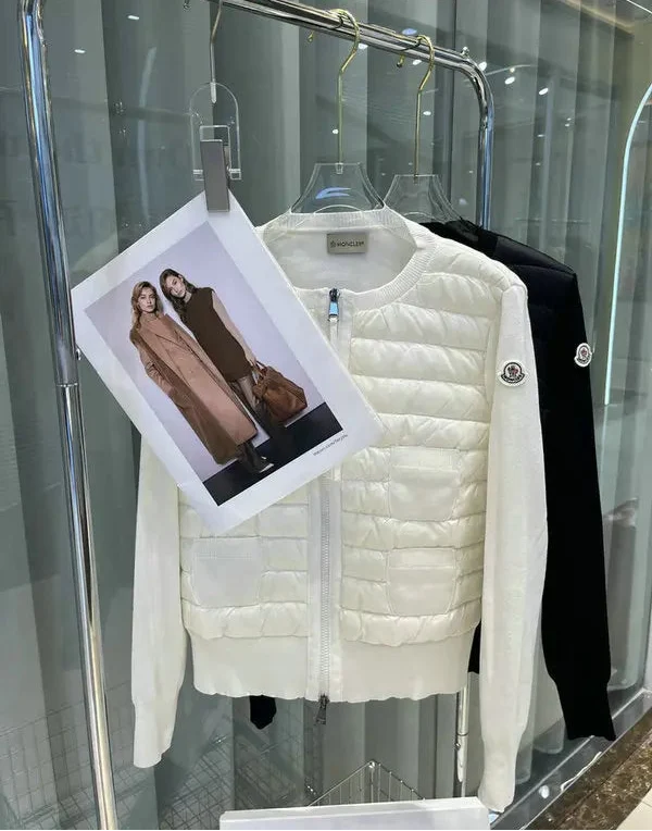 QUILTED PANEL KNIT ZIP JACKET