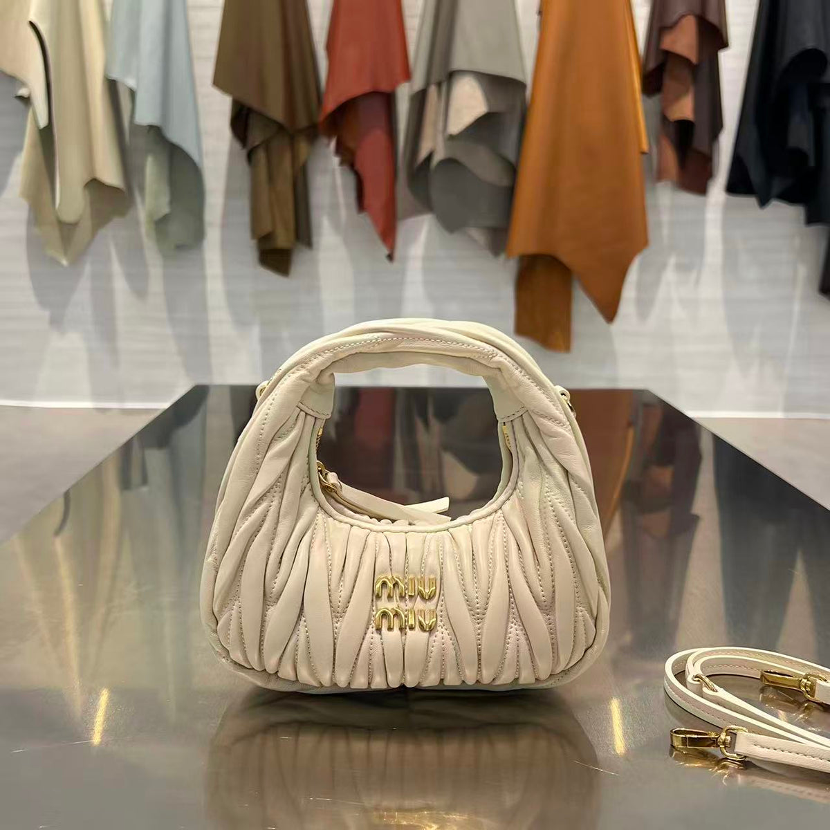IVORY MATELASSÉ HOBO