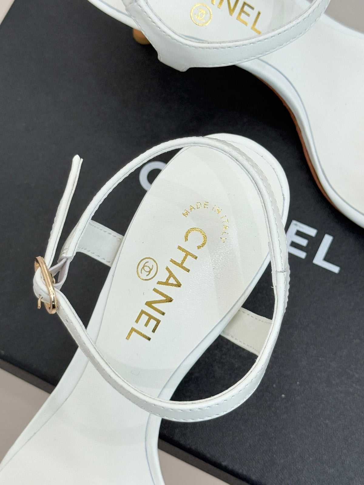 WHITE EMBELLISHED STRAPPY HEEL SANDALS