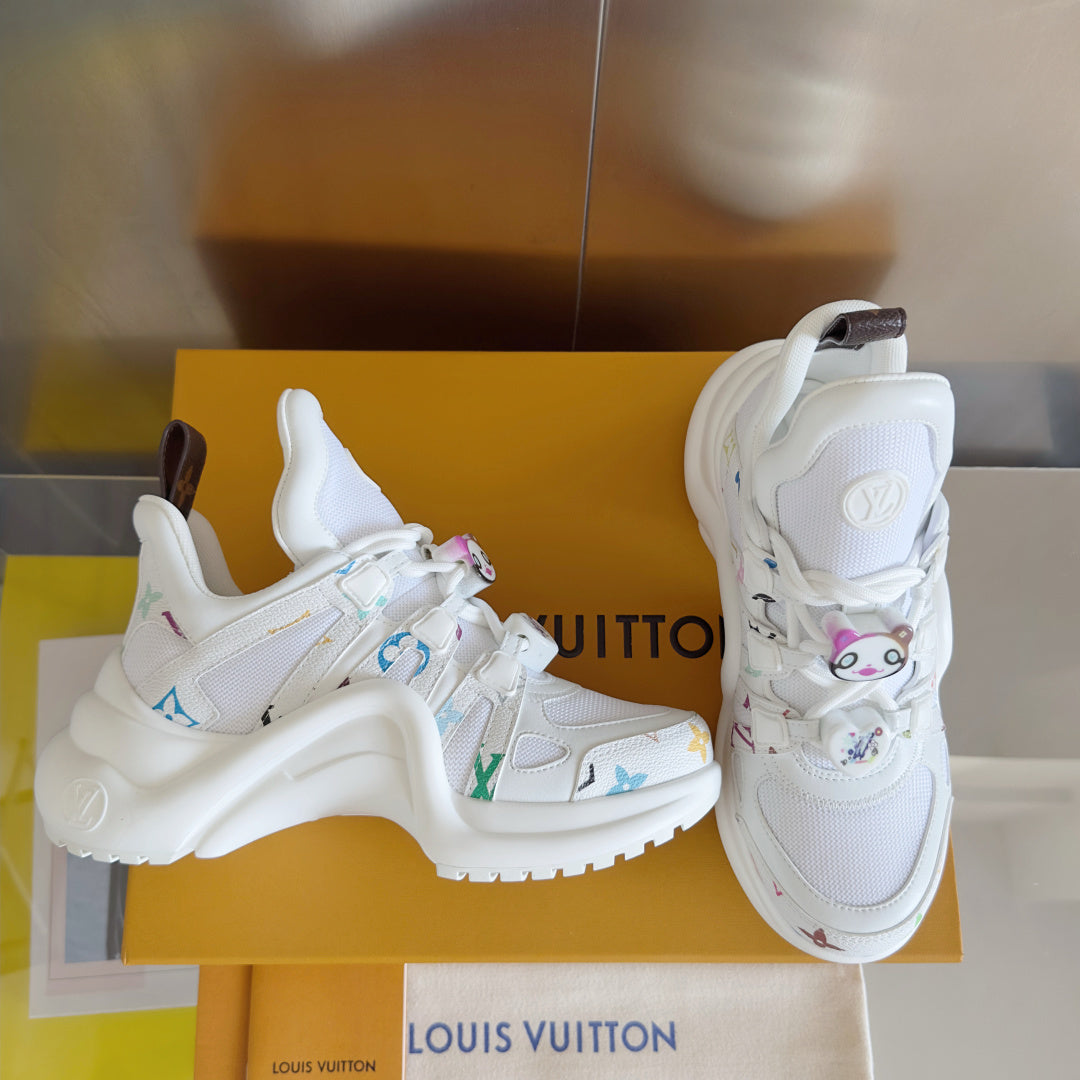 WHITE MULTICOLOR CHUNKY SNEAKERS