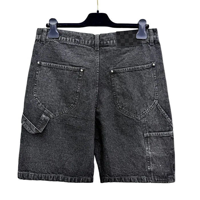 PANEL MONOGRAM DENIM SHORTS