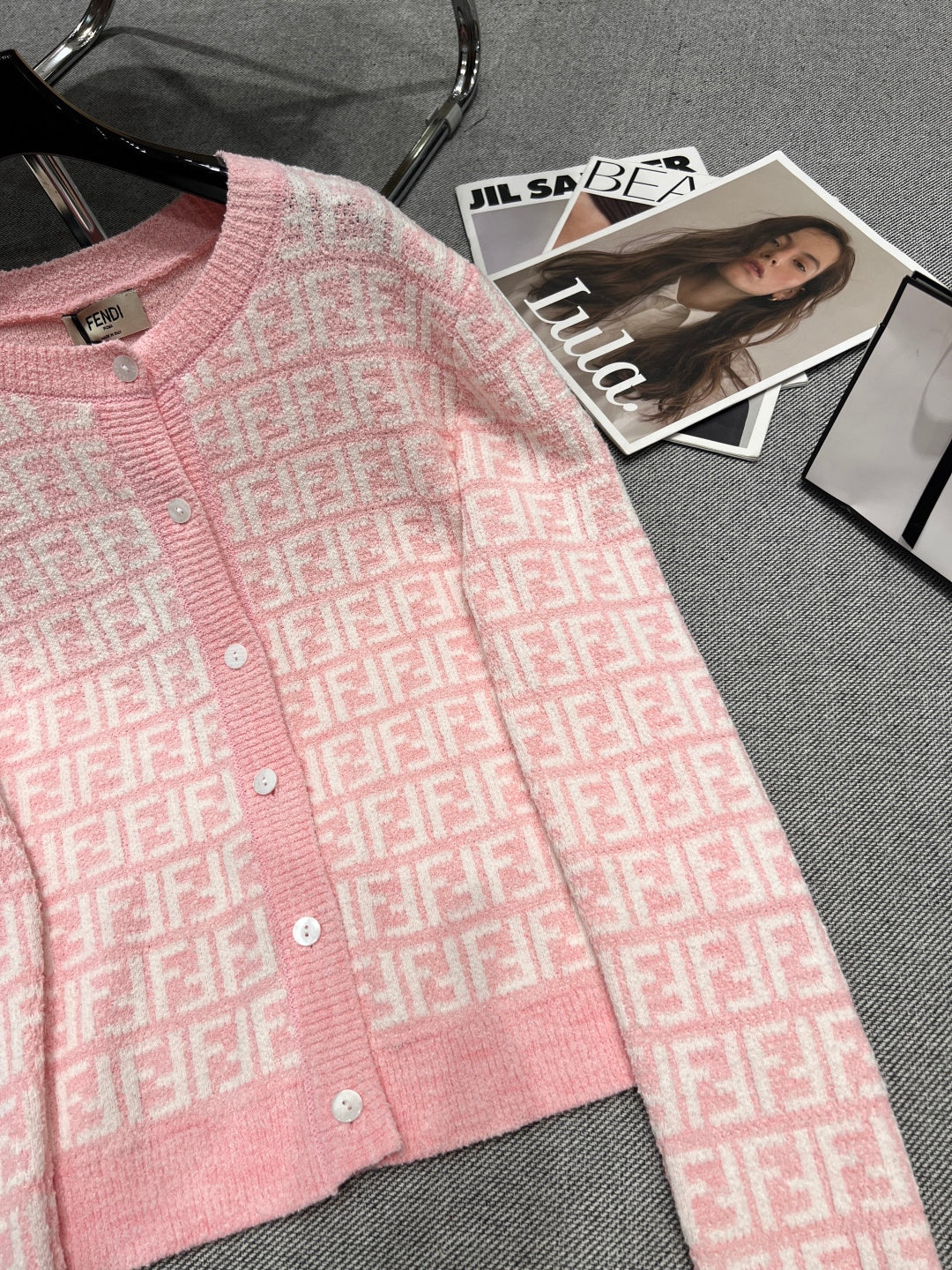 PINK MONOGRAM KNIT TWO-PIECE SET