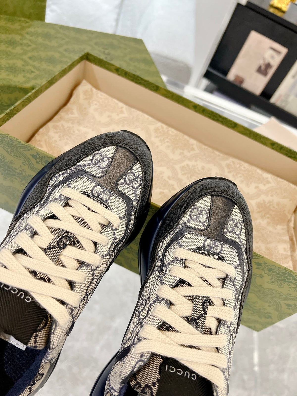 BROWN MONOGRAM CHUNKY SNEAKERS