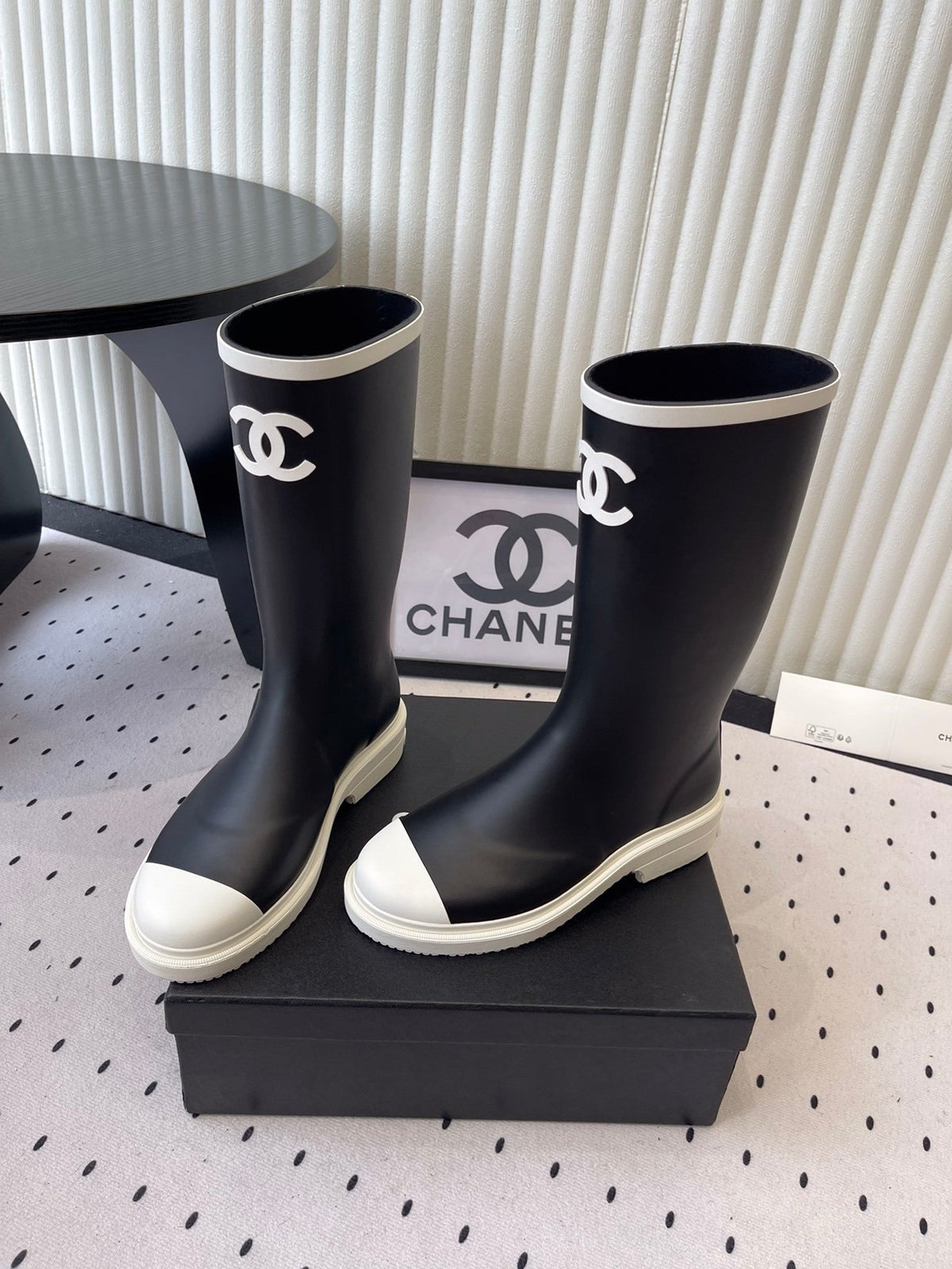 LOGO KNEE-HIGH RUBBER BOOTS