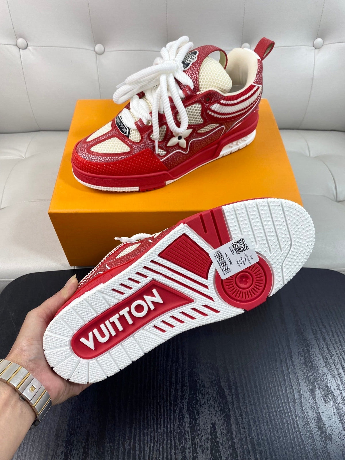 RED & WHITE CHUNKY SNEAKERS
