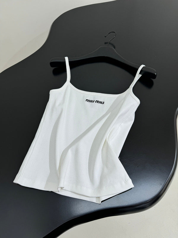 LOGO RIBBED CAMI TOP