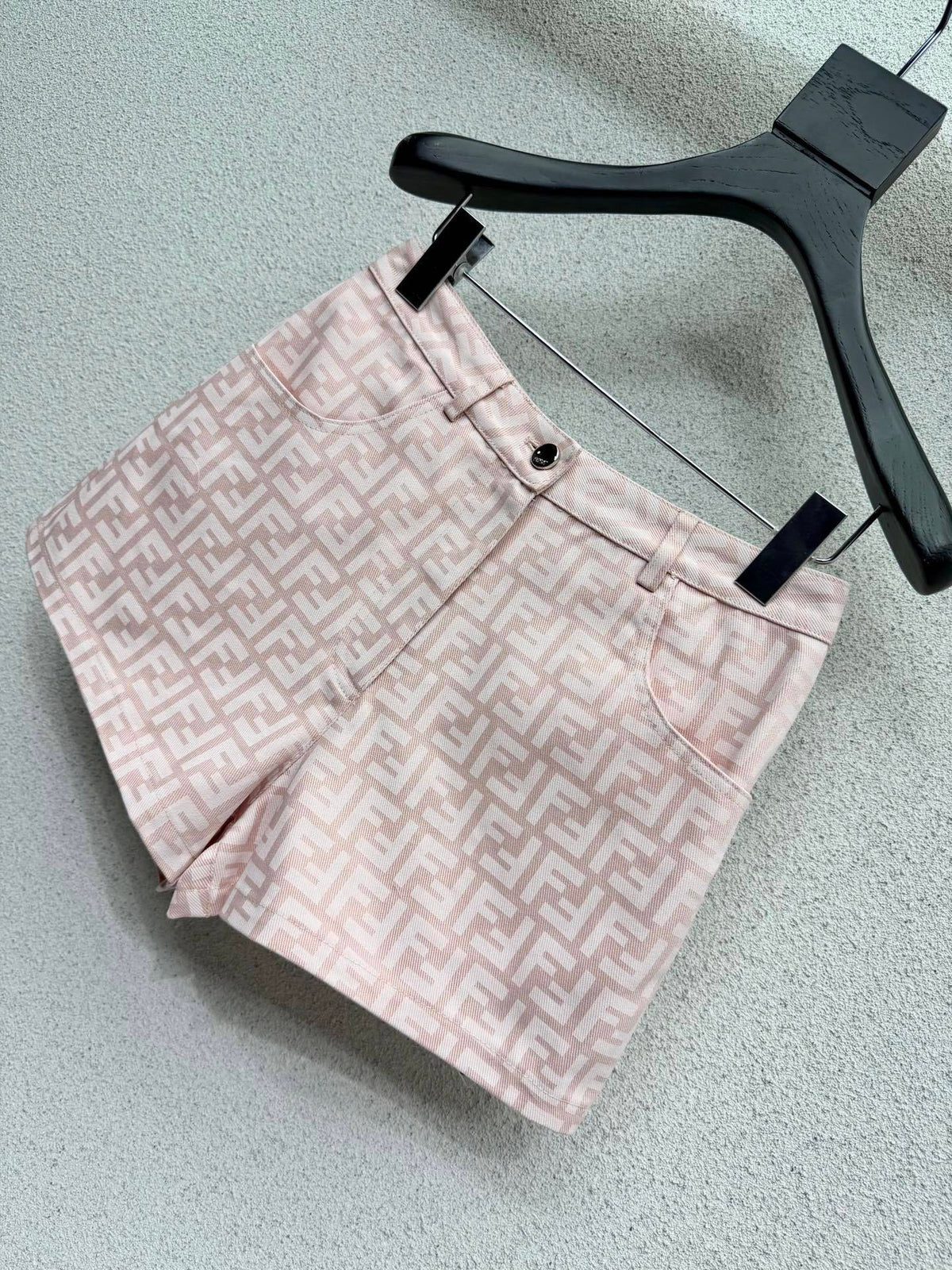 PINK MONOGRAM PRINT SHORTS