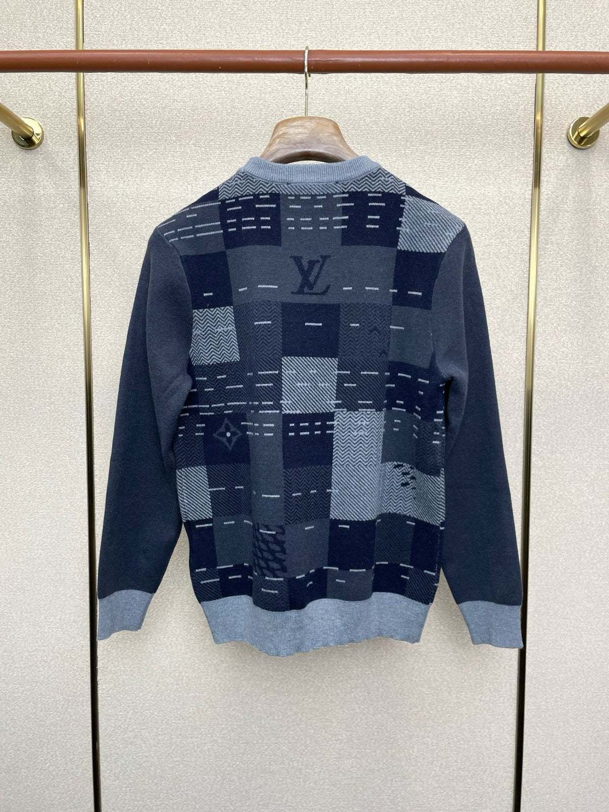PATCHWORK KNIT CREWNECK SWEATER