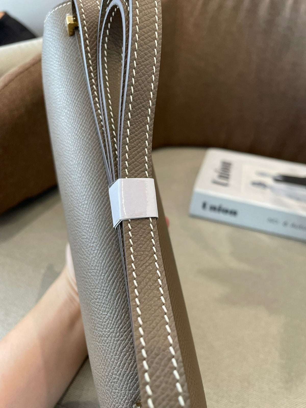 TAUPE STRUCTURED CROSSBODY BAG