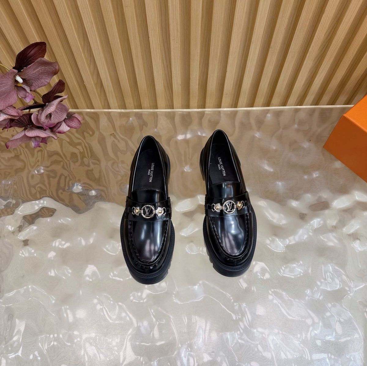 BLACK CHUNKY SOLE DESIGNER LOAFERS