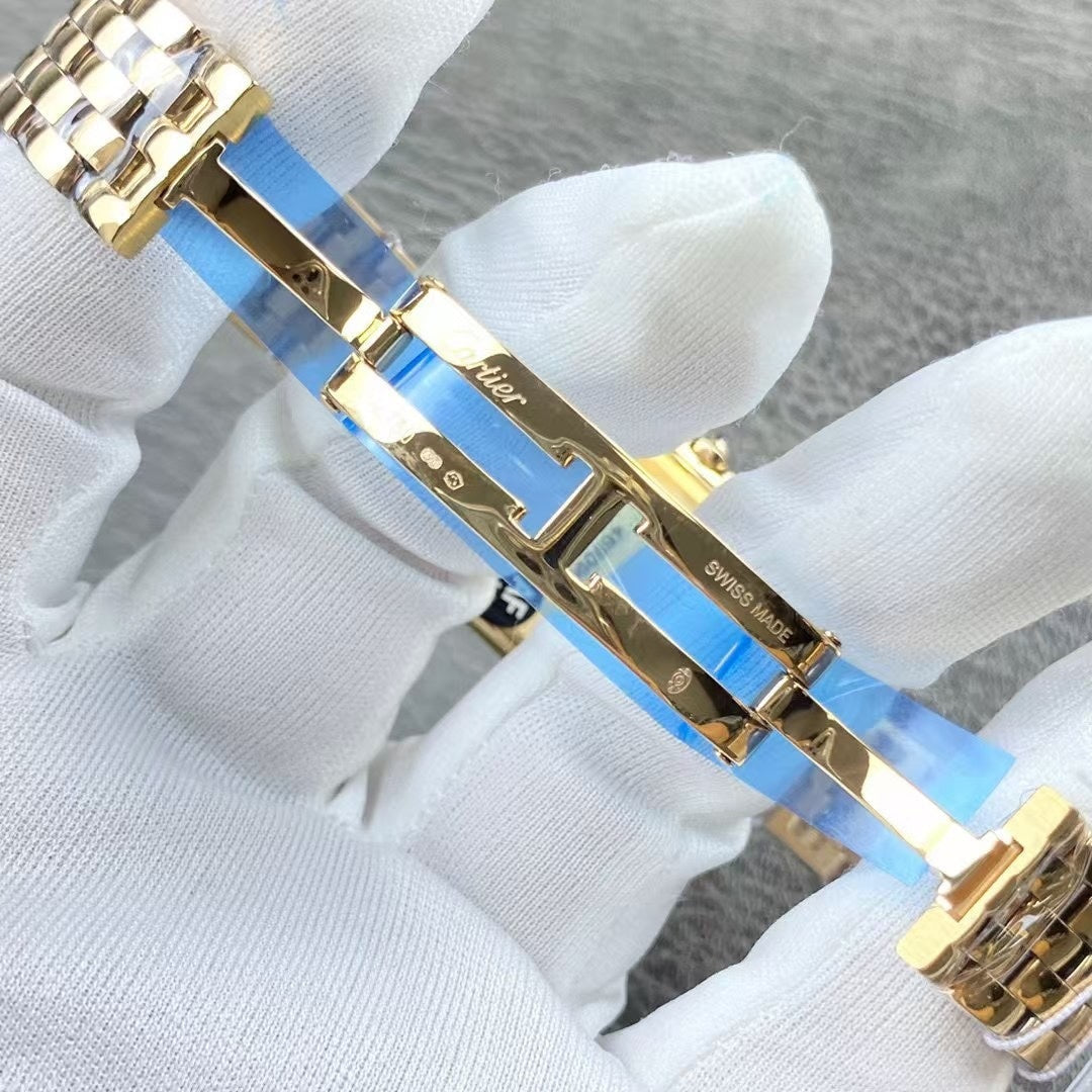 GOLD-TONE SQUARE DIAL WATCH
