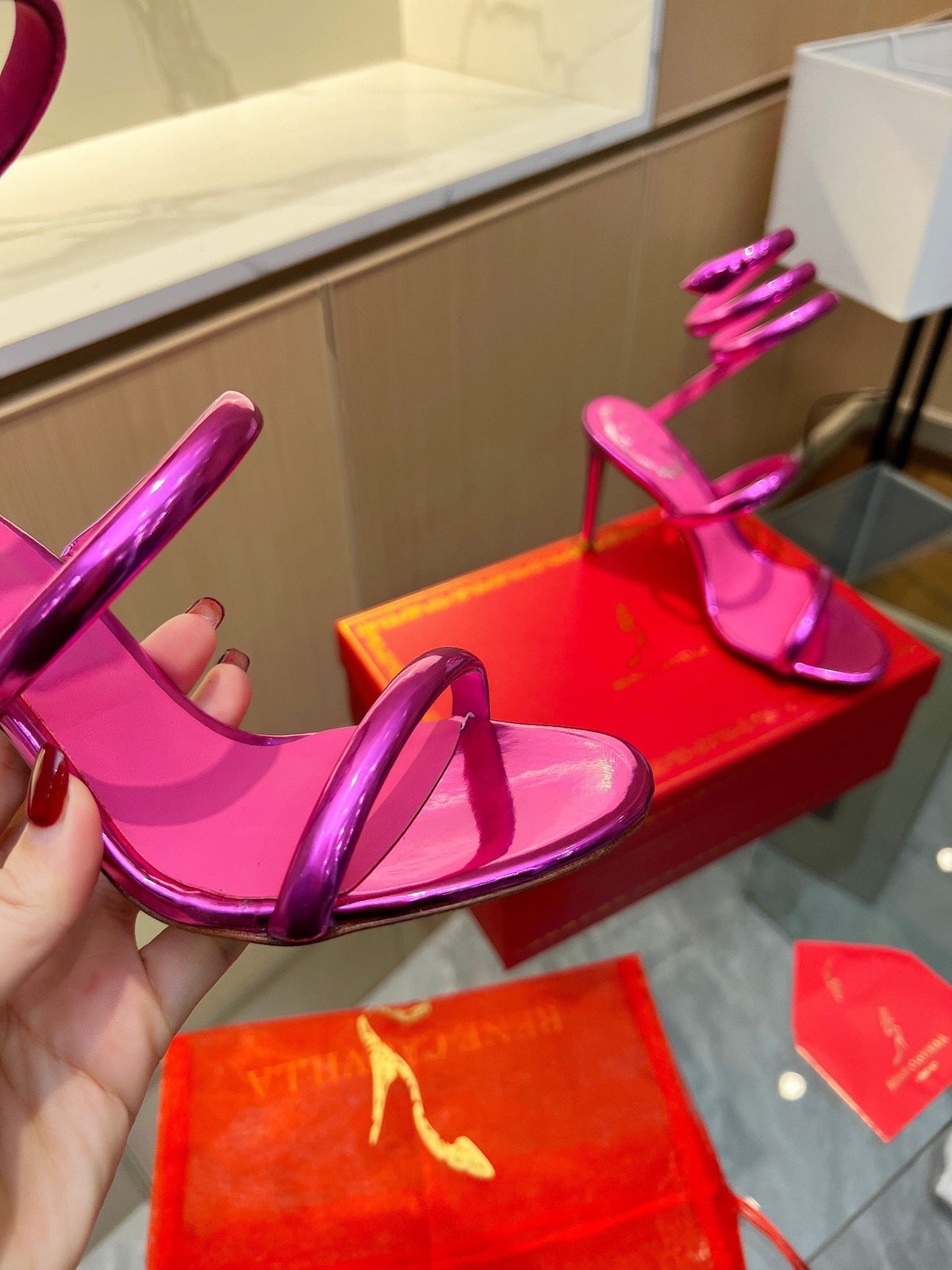 FUCHSIA CHROME HEELS