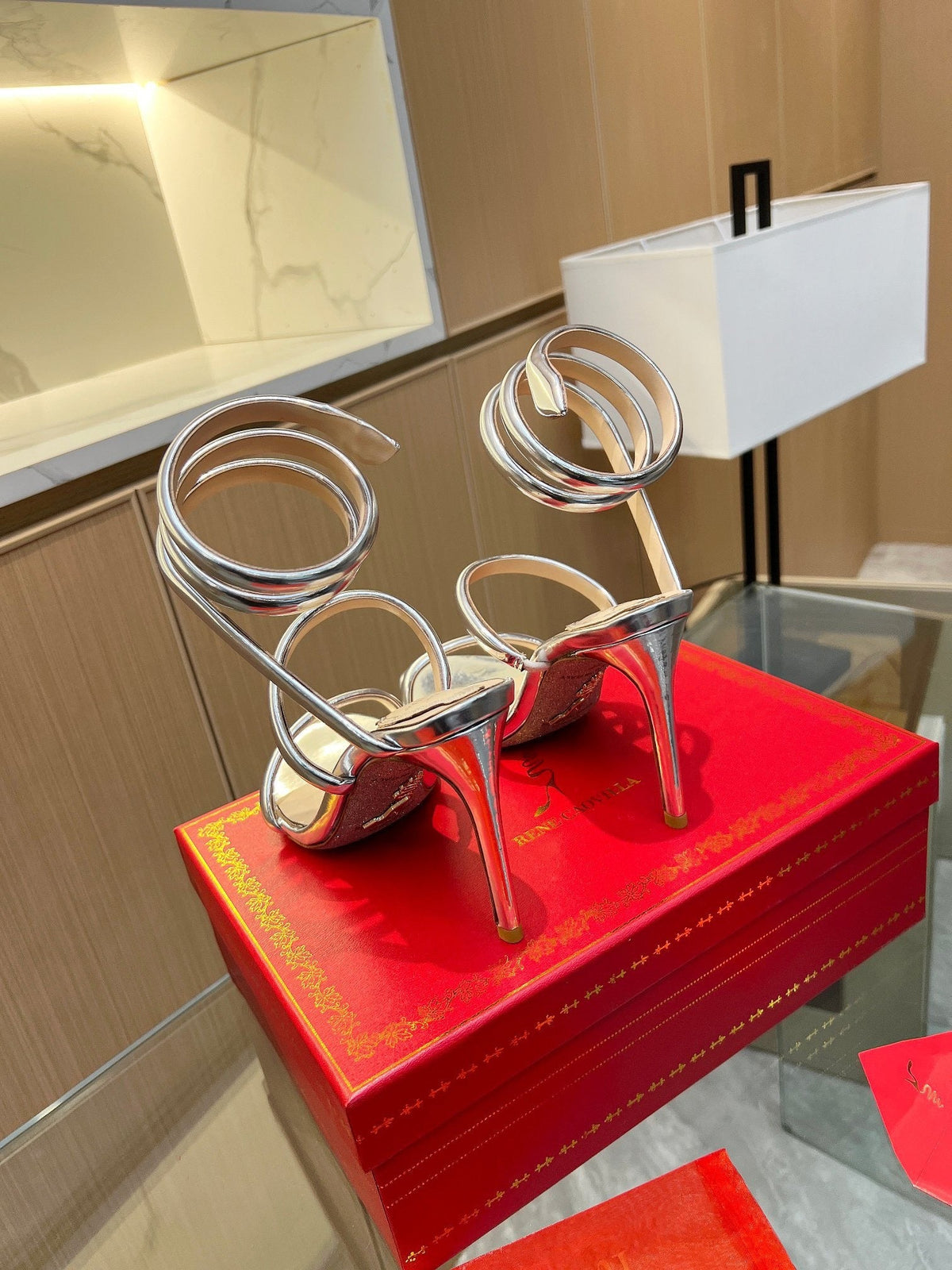 CHROME SPIRAL HEELS