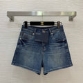 BLUE DENIM SHORTS WITH FRONT DETAIL