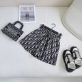 MONOGRAM PRINT FLOWY MINI SKIRT