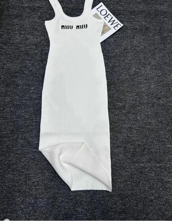 RIBBED LOGO MIDI TANK DRESS