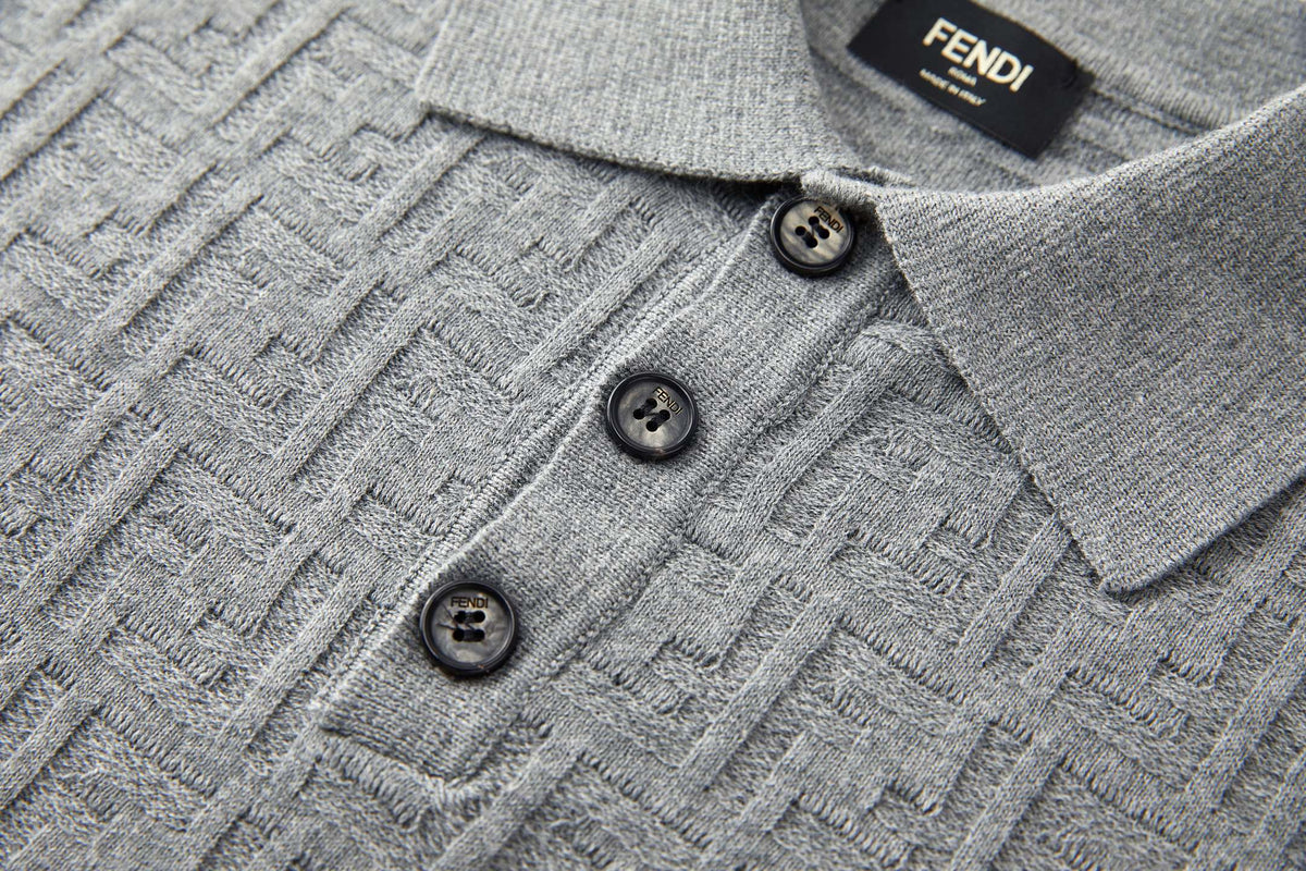 TEXTURED KNIT POLO SHIRT