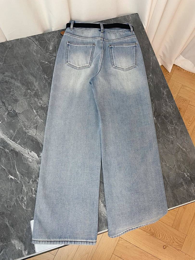 HIGH-WAIST LOGO WIDE-LEG JEANS