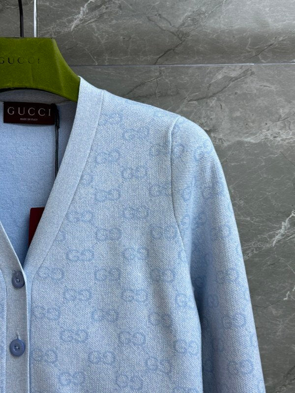 V-NECK MONOGRAM KNIT CARDIGAN