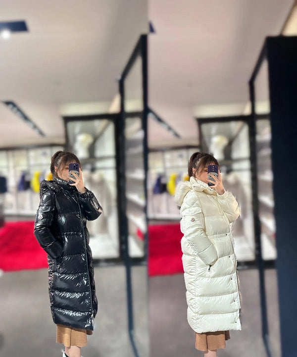 LONG HOODED QUILTED PUFFER COAT