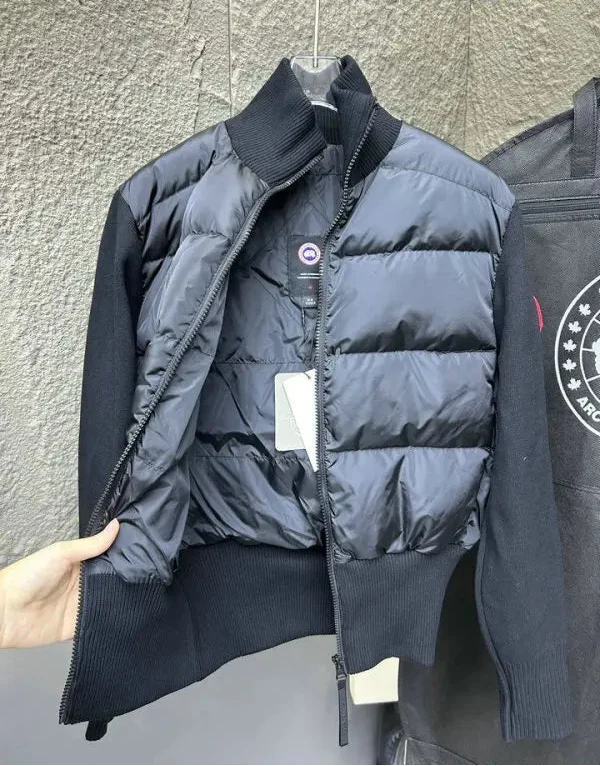 QUILTED PANEL ZIP KNIT JACKET