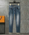 SLIM FIT DISTRESSED DENIM JEANS