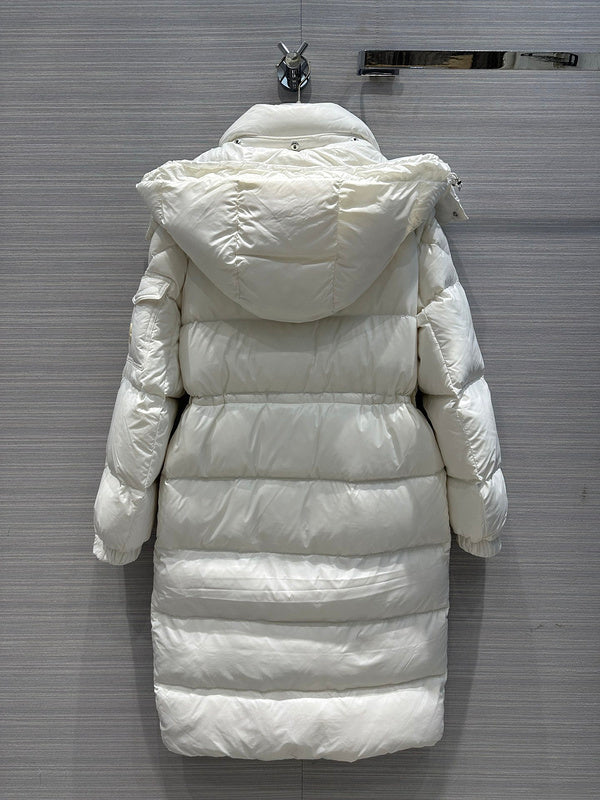 LONG HOODED QUILTED PUFFER COAT