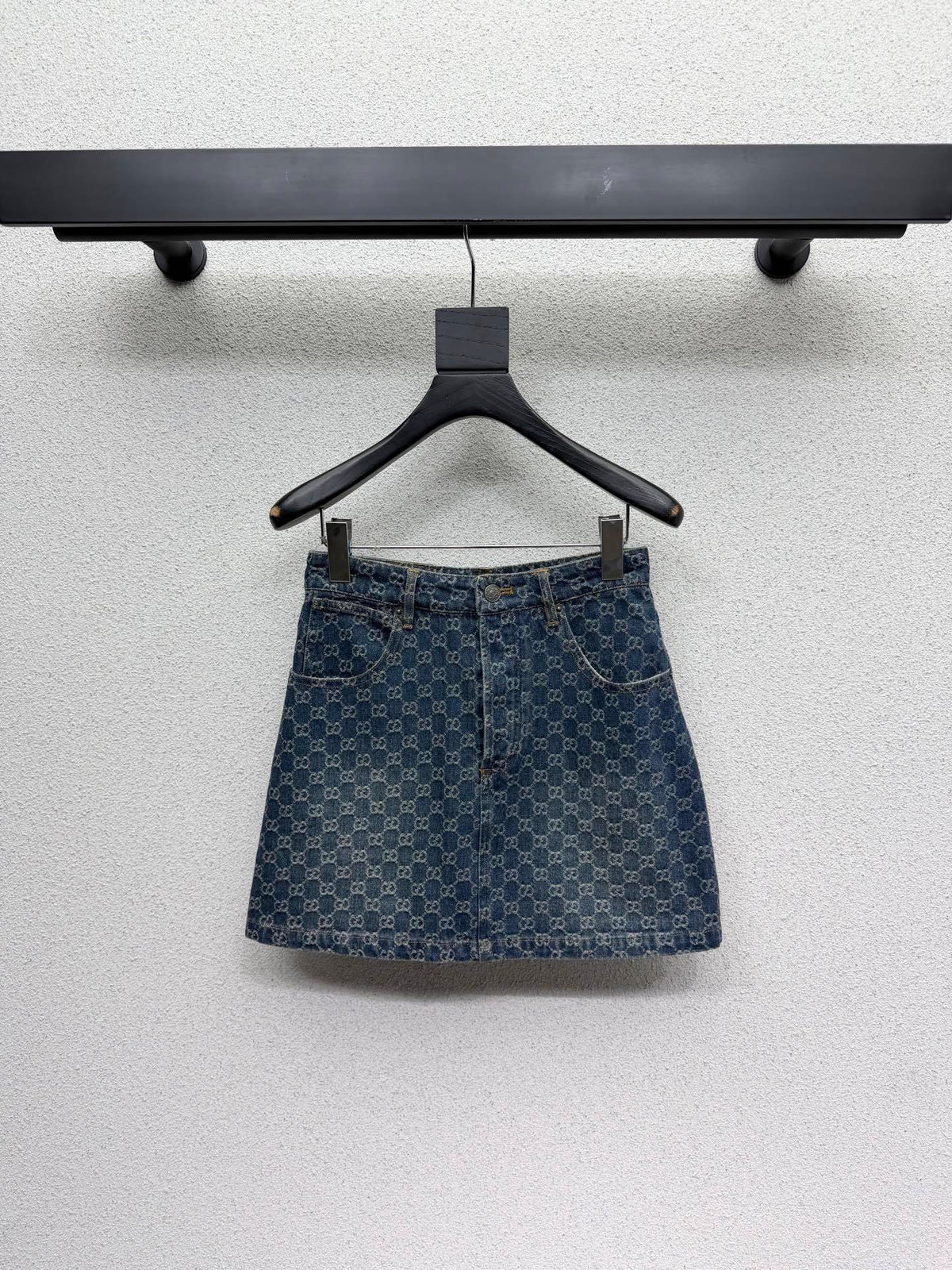 BLUE MONOGRAM DENIM MINI SKIRT