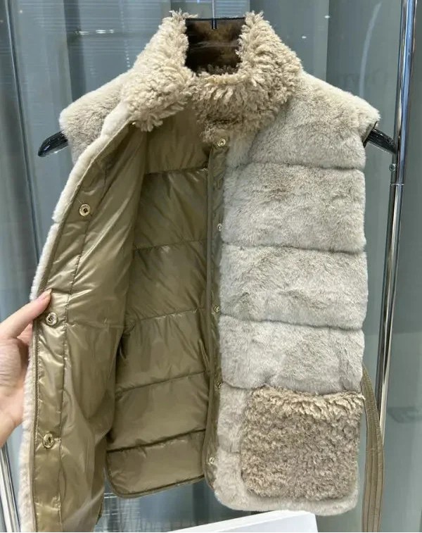 SHERPA BELTED QUILTED VEST